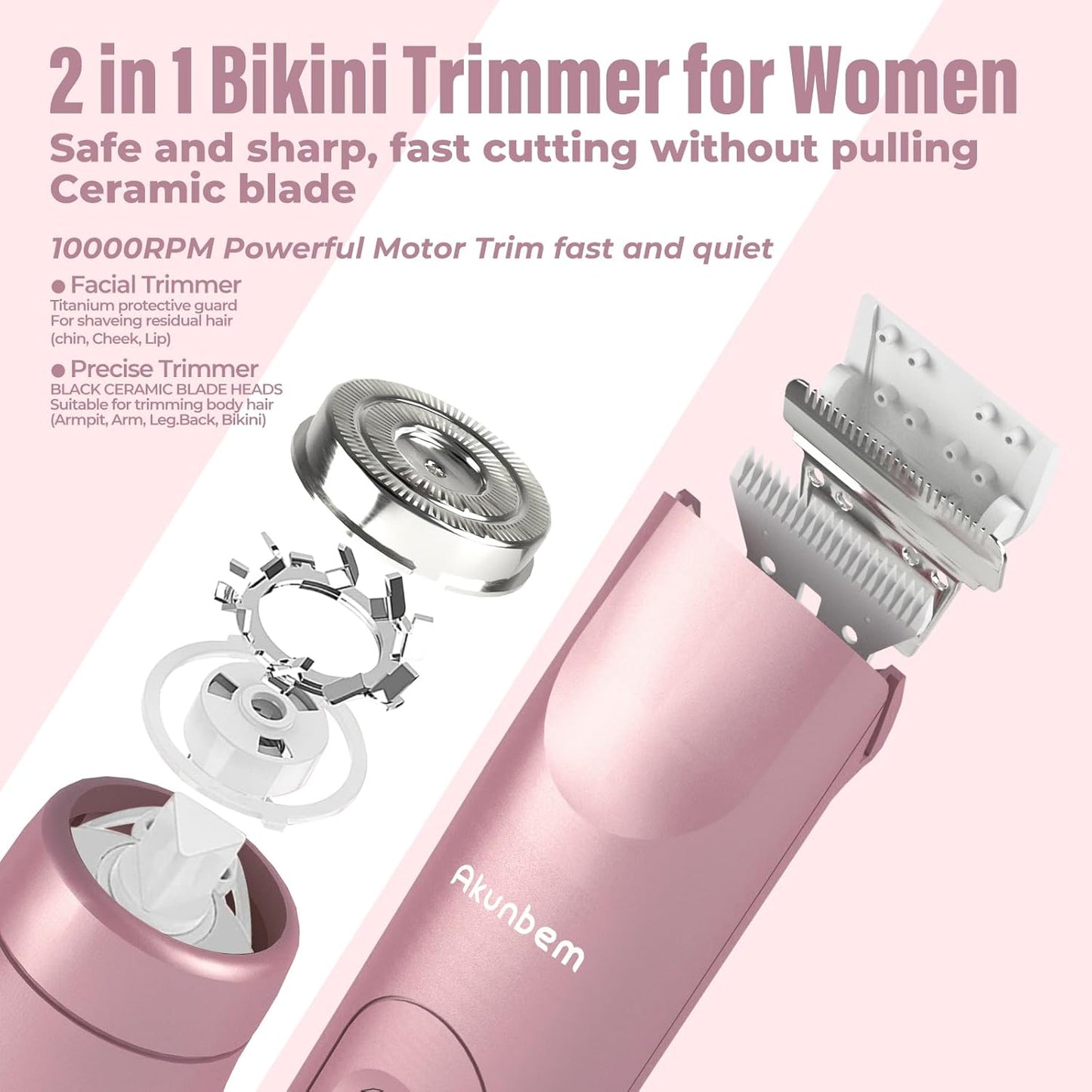 "SilkySmooth 2-in-1 Electric Shaver & Bikini Trimmer – Waterproof, Dual Head for Face & Body