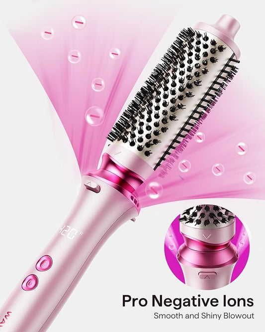 "Wavytalk Pro Ionic Thermal Brush – 1.5” Detachable Heated Round Brush for Salon-Quality Blowouts"