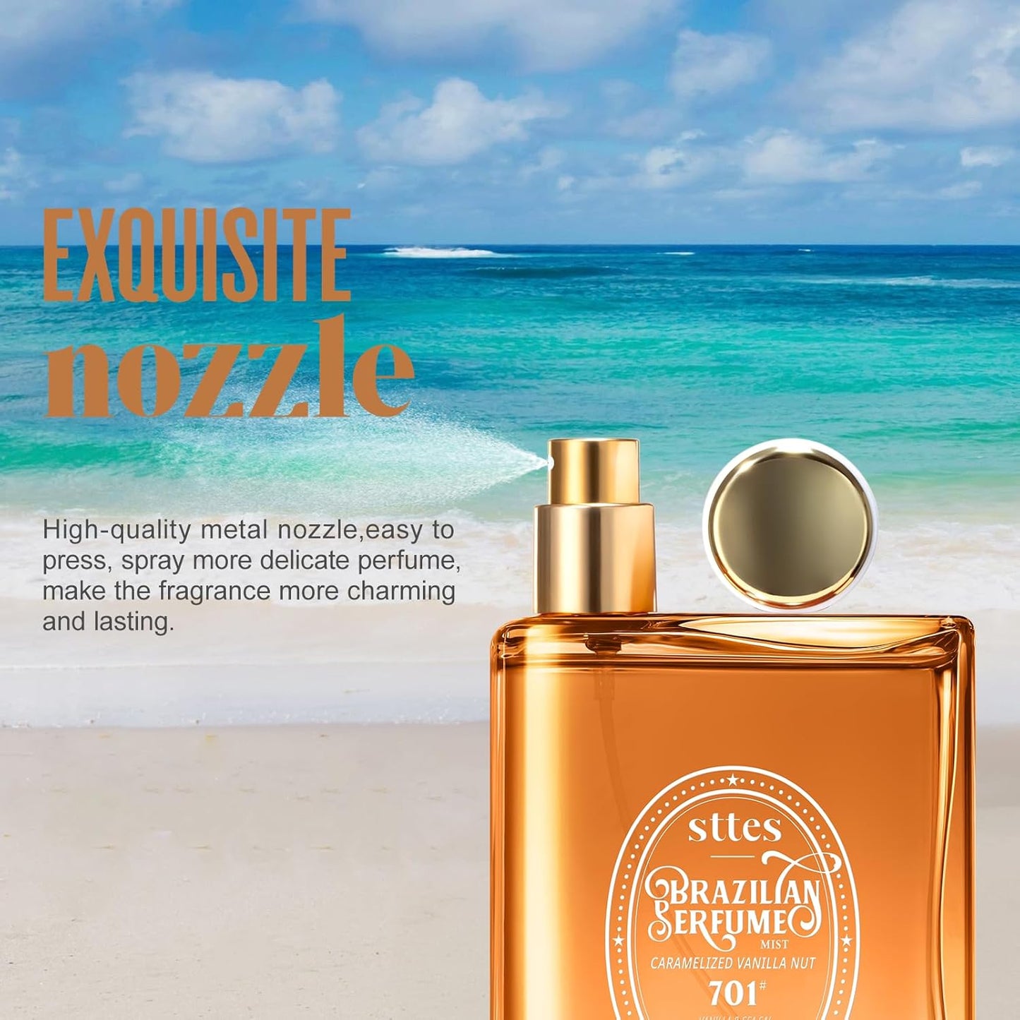 brazilian Perfume 701#（Caramel vanilla macadamia nut） - Eau De Perfume 100ml (3.4fl Oz) amber gourmet tune (Caramel vanilla+roasted macadamia nuts)