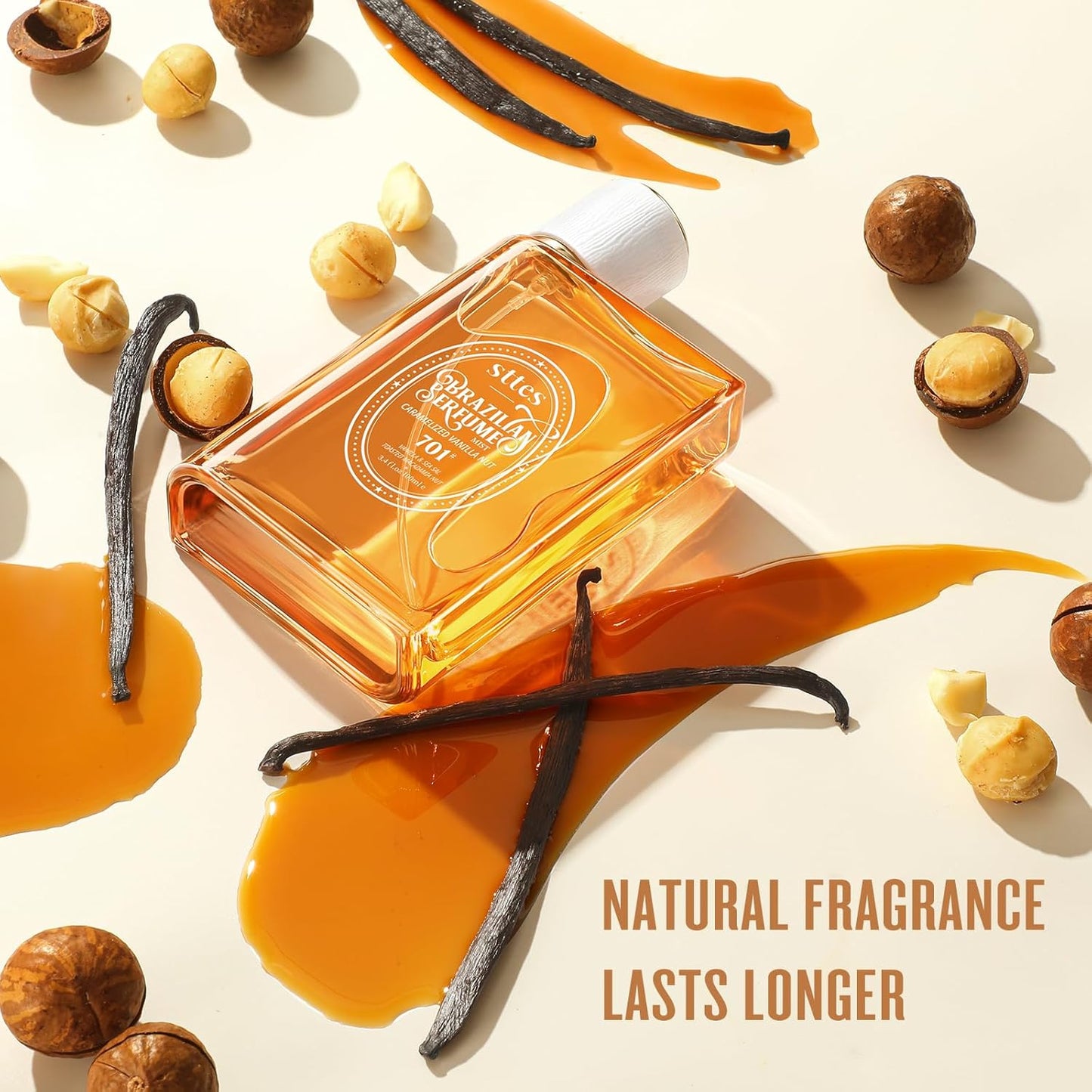 brazilian Perfume 701#（Caramel vanilla macadamia nut） - Eau De Perfume 100ml (3.4fl Oz) amber gourmet tune (Caramel vanilla+roasted macadamia nuts)