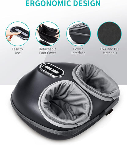 Nekteck Shiatsu Foot Massager Machine with Soothing Heat, Deep Kneading Therapy, Air Compression, Improve Blood Circulation and Foot Wellness,Relax for Home or Office Use